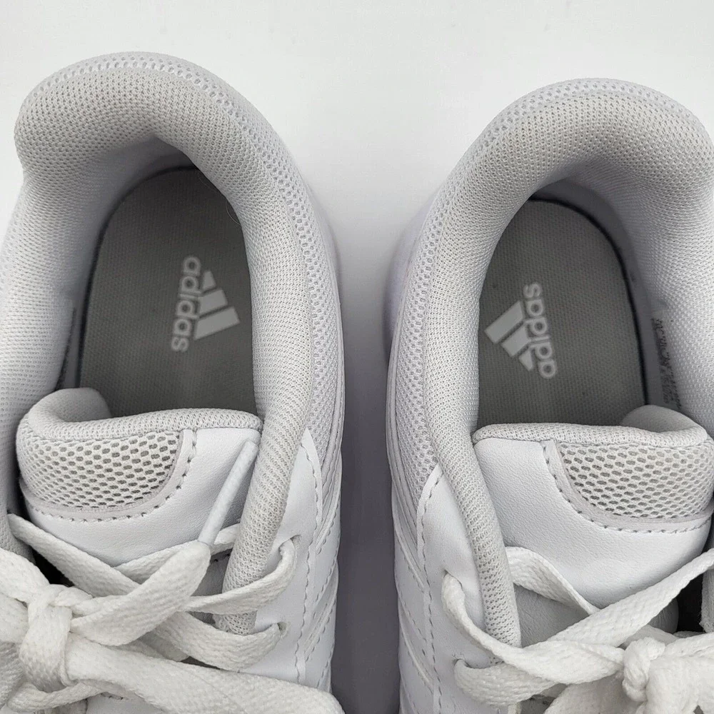 Adidas Hoops 3.0 Low Classic‎ All White Shoes Womens 8 GW3036